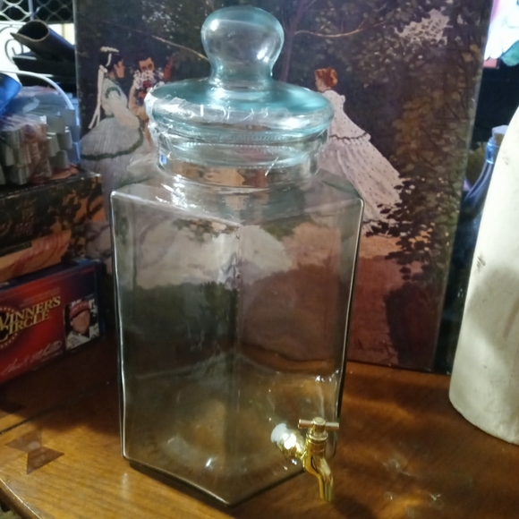 🇮🇹Italian Glass Beverage Dispenser w Lid. - Picture 2 of 12